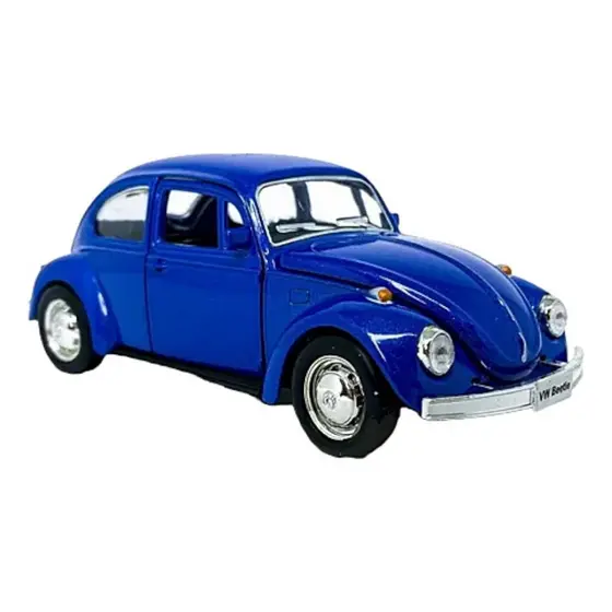 Carrinho De Ferro Fusca Clássico 1/32 Miniatura Coleção Azul