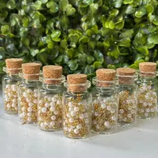 Kit 40 Terço Lembrancinha No Vidrinho Perola Branco Pescoço 1° Eucaristia Crisma Batizado