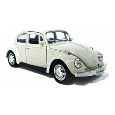 Carrinho De Ferro Fusca Clássico 1/32 Miniatura Coleção Branco