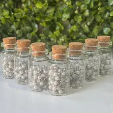 Kit 30 Terço Lembrancinha No Vidrinho Perola Branco Pescoço 1° Eucaristia Crisma Batizado
