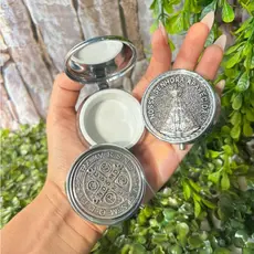 Teca Porta Hóstia/Remédio Resistente Em Aço Inoxidável Ideal Para Eucaristia Viagens
