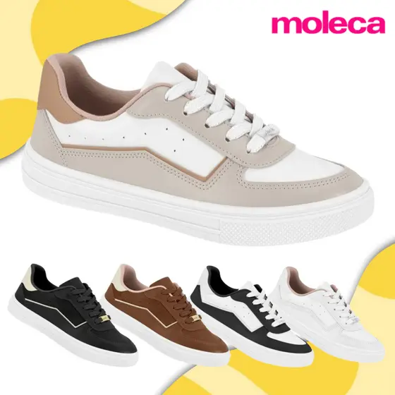 Tenis Moleca Cadarço Confort Casual