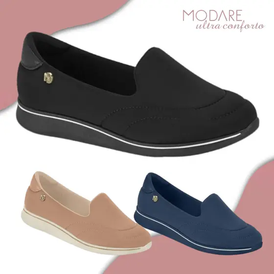 Tenis Feminino Slipon Modare Ultraconforto Leve Ortopédico