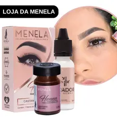 Henna Menela Profissional para Designer de Sobrancelhas 2,5g - Com Fixador e Nanotecnologia