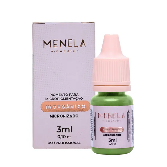 Pigmento Menela Mr. Green (Verde Puro) 3ml - Inorgânico Micropigmentação Sobrancelhas