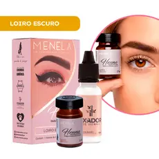 Henna Menela Profissional para Designer de Sobrancelhas Cor Loiro Escuro 2,5g - Com Fixador e Nanotecnologia