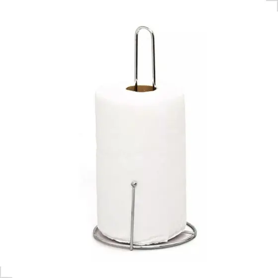 Suporte De Papel Toalha Com Pino Cozinha Cromado Metal Resistente