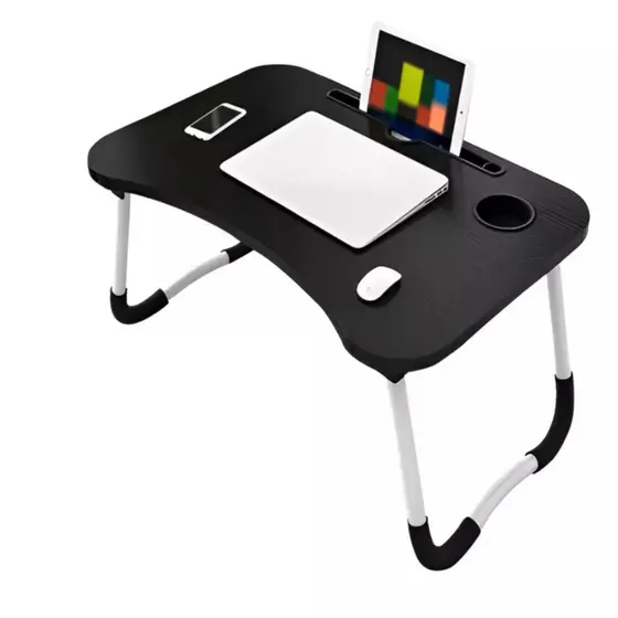 Mesa Dobrável Portátil P/ Notebook Home Office Tablet Suporte Copo Servir Cozinha