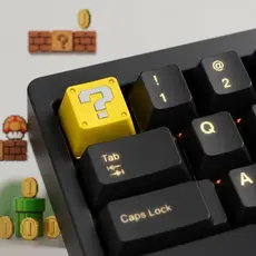 KIT COM 2 Keycap Bloco Interrogação Mario Cherry MX Teclado Mecânico Acessório Gamer Geek Impresso em 3D