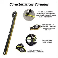 Chave Catraca para Macaco Sanfona de Carro Jack Universal Automotivo Portátil Mecânico