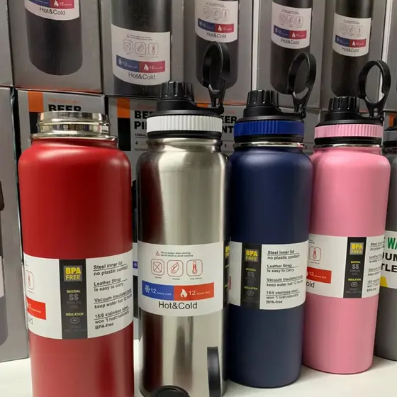 Garrafa Térmica 1200ml Squeeze Inox Academia Com Alça Topd+.