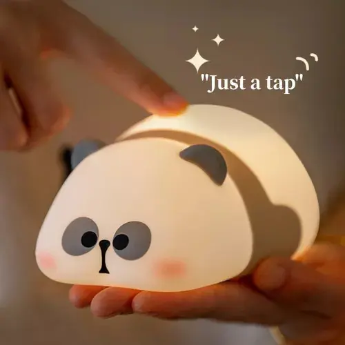 Panda LED Luz Nocturna Sensor De Toque De USB Lâmpada De Silicone Recarregável