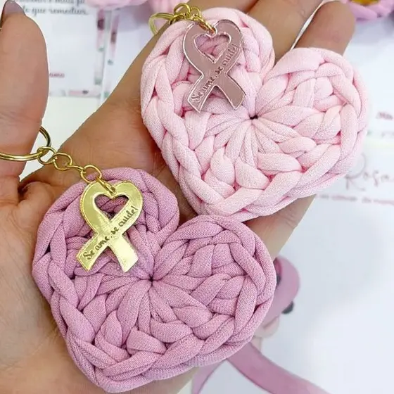 TAG OUTUBRO ROSA - ACRÍLICO DOURADO OU ROSÊ- KIT COM 10/15/25