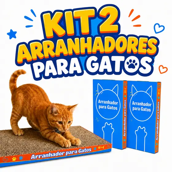 2 Arranhador Para Gato Papelão Brinquedo  Anti Estresse