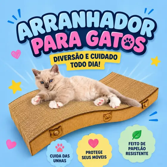 Arranhador Para Gatos De Papelão E Mdf Anatômico