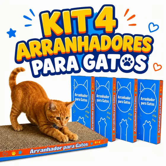 4 Arranhador Para Gato Papelão Brinquedo  Anti Estresse