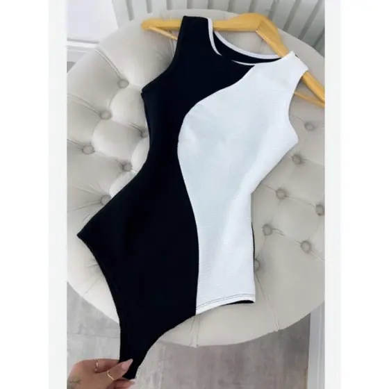 body bory  feminino bicolor anarruga estilo regata