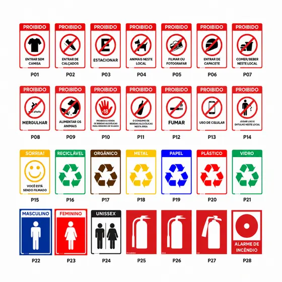 Placas De Sinalização Segurança E Identificação Em PS