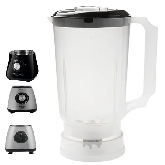 Copo Translúcido Compatível All In One PR2 Inox 430 Fliter Com Tampa Preta 1,75 Litros