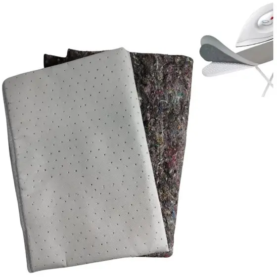 Kit Manta 1,40x40cm + Forro Termico 1,45x50cm De Tabua De Passar Roupa Cor Cinza Forro Com Cordão