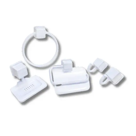 Kit Para Banheiro 5 Peças Branco Porta Toalha Papel