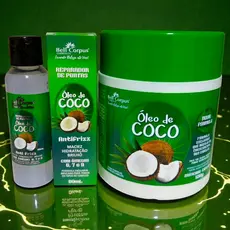 Kit Óleo de Coco Revitalização Capilar Óleo para Cabelo + Máscara de Hidratação Bell Corpus