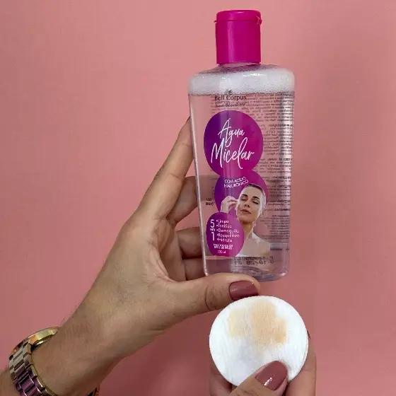 Água Micelar 5 em 1 220ml - Limpa Demaquila Tonifica Reequilibra Hidrata Bell Corpus