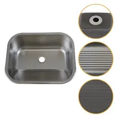 Tanque Aço Inox 55x45 com Cuba Ampla Acabamento Escovado para Lavanderia e Área de Serviço