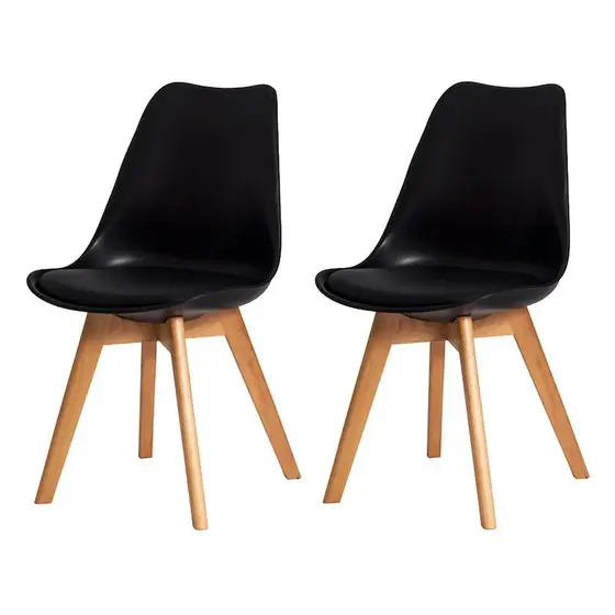 Kit 2 Cadeiras Para Mesa De Jantar Cozinha Sala Saarinen Leda Design Preta