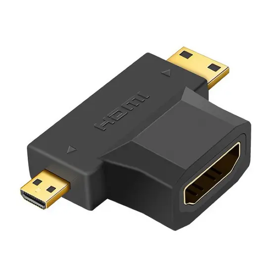 adaptador Mini e Micro hdmi para hdmi femea