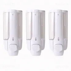 Kit com 3 Dispensers para Sabonete Líquido/Shampoo/Detergente/ Álcool Gel 350ml (sem chave)