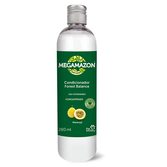 Condicionador Pet Society Megamazon Forest Balance Maracujá Cães Gatos 280mL