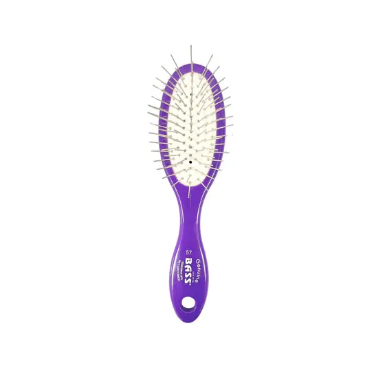 Escova Pet Cachorro Gato Bass Hydra de Acrílico com Pinos de Metal Sem Bolinhas - Roxo - P