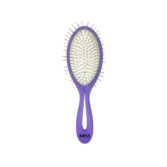Escova Pet Cachorro Gato Bio-Flex Bass Hydra Com Pinos de Metal Sem Bolinhas Roxo