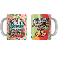 Caneca de Natal Personalizada de Cerâmica, Caneca Feliz Natal, Caneca Natalina Personalizada