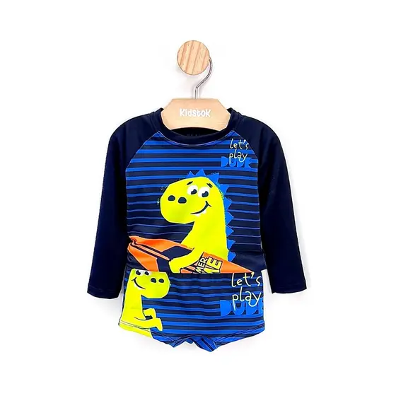 Conjunto Menino Camiseta Sunga Proteção UV Dino - Fakini