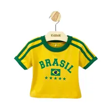 Blusa Menina Malha Copa Brasil - Kidstok