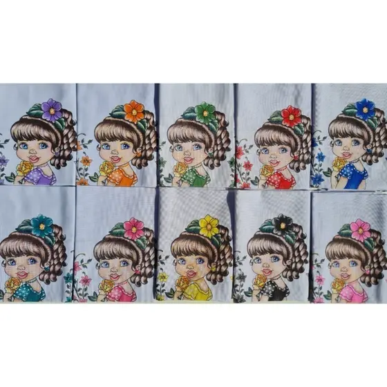 Pano de Prato Boneca Cachinhos 100% Algodão , Kit Com 10 Unidades Cores Escollha sua Cor Tamanho Grande 50x73
