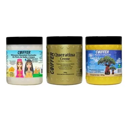 KIT CRONOGRAMA CAPILAR 03 MASCARAS COIFFER