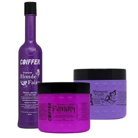 KIT BLOND FIRE COIFFER DESAMERALADOR 03 PASSOS COIFFER