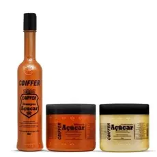 KIT ACUCAR 03 PASSOS DA COIFFER PARA CABELOS LOIROS