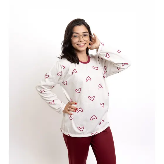 Pijama Feminino Inverno Adulto Longo Feminino Flanelado Pijamas Acolchoado Super Quentinho.