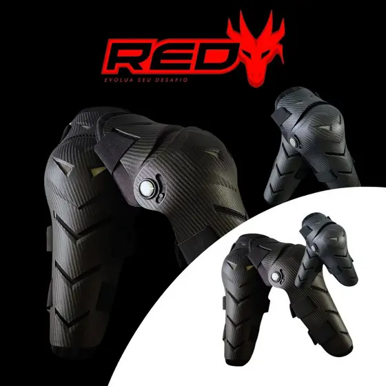 Kit joelheira e cotoveleira articulada proteção motocross velocorss trilha trilhão enduro trilheiro