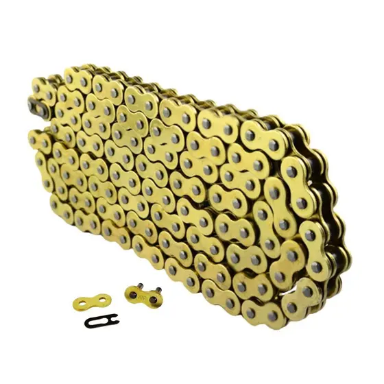 Corrente de Transmissão  Dourada  Para motos  428H  118 Elos Gold / Cg125 - 150 -160 / Titan Fan-160