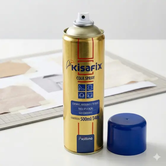 Adesivo De Contato Cola Spray Reposicionável Kisafix 500ml
