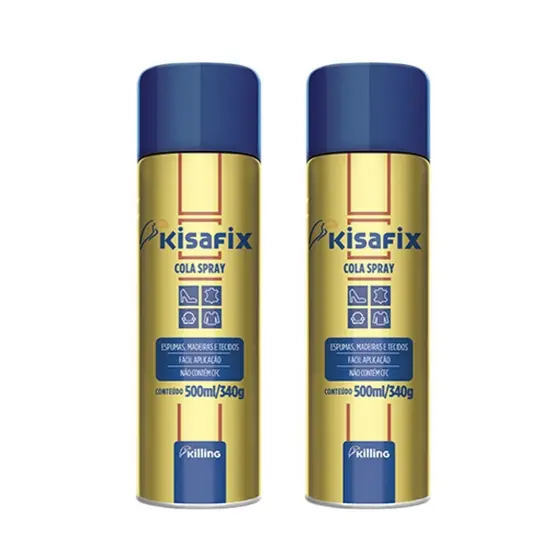 Kit 02 Un  Cola Spray De Contato Reposicionávell Aerosol Kisafix