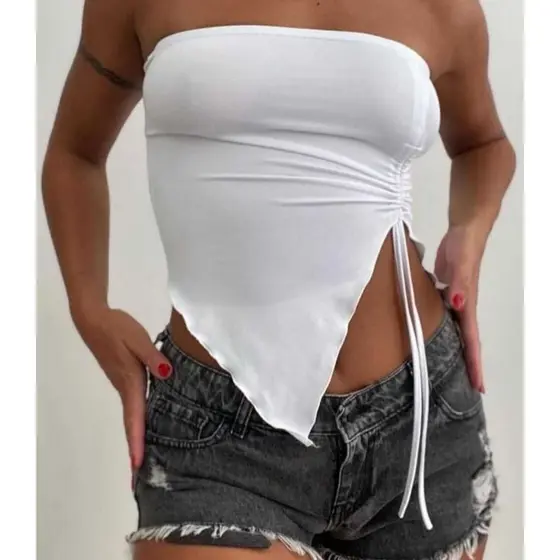 Cropped Tomara Que Caia Borboleta Com Puxador Super Confortável Suplex Premium ( borboleta )