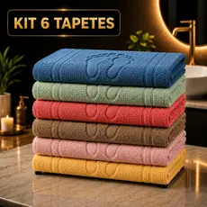 Kit com 3 ou 6 Tapete Piso Premium Toalhinha Para Banheiro Pezinho