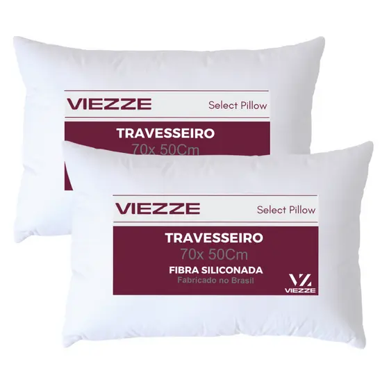 Kit 02 Travesseiro Regulável Super Macio Luxo Toque de Pluma 70x50cm com Ziper