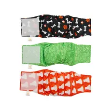 Kit 3 Fraldas Higiênicas Reutilizáveis Cachorro Macho Estampadas Durável e Lavável Petting Is Caring